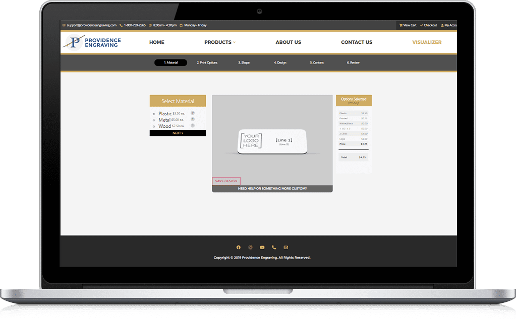 Providence Engraving custom engraving visualizer tool