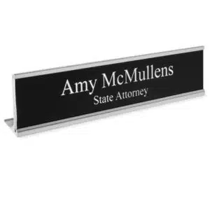 silver desk plate holder