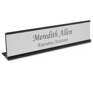 black desk plate holder